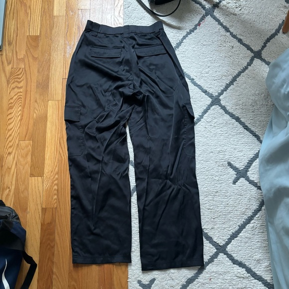 Black Abercrombie Satin Cargo Pants - Picture 5 of 5